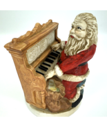 Vintage 1996 Ceramic Piano Playing Santa Christmas Music Box from Foley&#39;s - $23.00