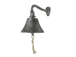 [Pack Of 2] Rustic Silver Cast Iron Hanging Ship&#39;s Bell 6&quot; - £58.26 GBP