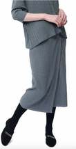 Lexi Rib-Knit Mini Wrap Skirt Gray - £96.79 GBP