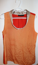 The Limited Blouse Womens Sleeveless Blouse Satin Orange Red Retro Sz M - £7.03 GBP