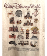 Disney Parks WDW Attractions Icons T Shirt Embroidered Cream Large L NWT 2025 - $49.49