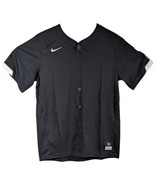 Kids Blank Black Baseball Shirt Jersey Boys Youth Size XL Nike Faux Placket - $29.68