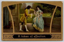 Romantic Valentine Couple A Token Of Affection Postcard B40 - £4.75 GBP