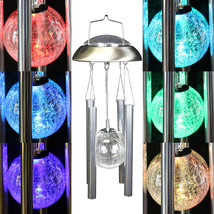 NEW Solar Powered Wind Chimes Color Changing Led Light Outdoor Garden Dc... - $37.99