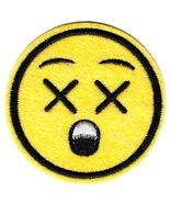 2.5X2.5" Happy Face IRON ON SEW ON PATCH embroider smiley surprise yellow emoji - $6.64