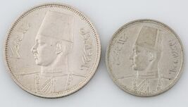 2 Égyptien Pièces Égypte 1939 5 Piastre 1941 5 Milliemes Almost Uncircul... - $2,230.08 MXN