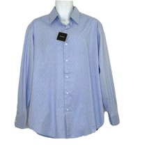 Alfani Men&#39;s Large Long Sleeved Button Front Collared Shirt Blue NEW - £17.97 GBP