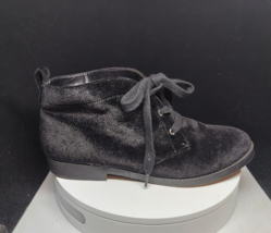 Indigo Rd Black Velvet Lace Up Ankle Bootie Shoe Size 7.5M - £16.63 GBP