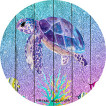 Colorful Sea Turtle Novelty Circle Coaster Set of 4 - £15.77 GBP