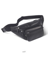 Hammacher ORGANIZED LIGHTWEIGHT LEATHER HIP POUCH BLACK BAG PACK Carry A... - £28.76 GBP