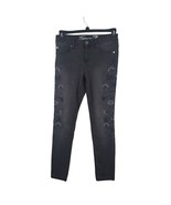 Seven7 Jeans Womens 4 Black Embroidered Skinny Leg Mid Rise Denim - £14.82 GBP