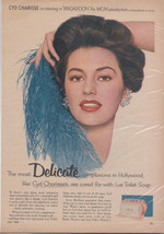 Vintage Cosmetic Ad 1954 Lux Toilet Soap Cyd Charisse  Wall Art - Bath D... - £3.25 GBP