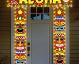 Hawaiian Luau Party Decorations Lighted Tiki Banners 3PCS Aloha Tropical... - $35.36