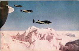 Vtg Postcard Airplane C224~Lockheed Hudsons over Mt. McKinley - £5.07 GBP