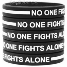 No One Fights Alone Wristband with Thin WHITE Line - Wholesale Bracelet ... - $5.82+