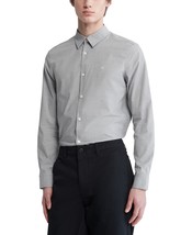 Calvin Klein Men&#39;s Slim-Fit Chambray Button-Front Shirt Silver Springs-M... - £27.67 GBP
