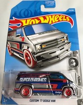 Hot Wheels - Custom &#39;77 Dodge Van - Scale 1:64 - Silver - $9.95