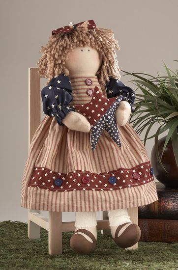 Primitive Doll  41400- Americana Doll w/star - £14.85 GBP