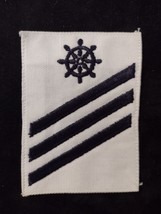 Navy Quartermaster (QM) E-3 Striker Rating Sleeve Insignia Black on White - £3.77 GBP