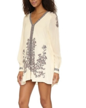 FREE PEOPLE Womens Mini Dress Hearts in Heaven Solid Ivory Size M OB462991 - £39.99 GBP