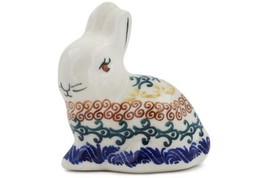 Polish Pottery Sitting Bunny Rabbit Figurine Boleslaweic Stoneware Poland - $24.70