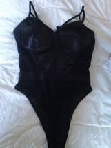 nuevo body por new look sexy negro con aros malla uk 10 usa 6 euro 38 - $17.96