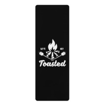 Personalized Custom Yoga Mat &quot;Let&#39;s Get Toasted&quot; Black and White Marshmallow Cam - £60.28 GBP