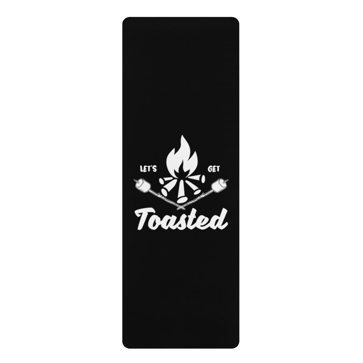 Personalized Custom Yoga Mat "Let's Get Toasted" Black and White Marshmallow Cam - £60.70 GBP