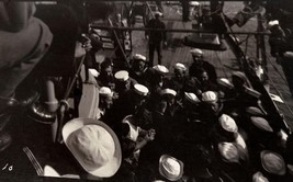 VINTAGE NEGATIVE; GROUP OF SAILORS ON THE USS WILMINGTON; CIRCA 1910 - £23.55 GBP