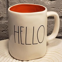 Rae Dunn &quot;HELLO&quot; Ivory Colored Ceramic Coffee Mug Artisan Collection 20 oz. - £8.70 GBP