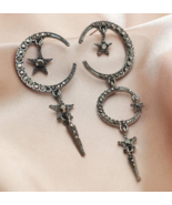 Blvck Chrome Star/Half Moon/Hearts Earrings rb Hat Dutch Paris Designer ... - £2.70 GBP