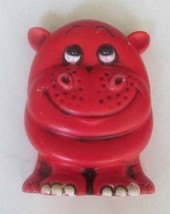 Vintage 1960&#39;s Hippopotamus Red Color Collectible Ceramic Savings Bank, ... - $554.45 MXN