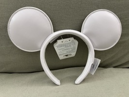 Disney Parks White Faux Leather Mickey Mouse Ears Headband NEW - $44.90