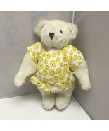 Vermont Teddy Bear Get Well Smiley Face Hospital Gown White Bear Plush 15&quot; - €110,57 EUR