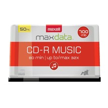 Maxell CD-R Music Spindle, Audio only, Blank Media, 50-pack(625156) - £43.79 GBP