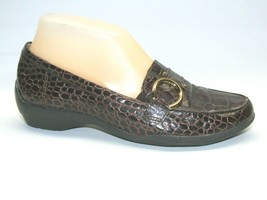 Circa Joan &amp; David Women&#39;s Size 6.5 M Brown Croc Emboss Leather Buckles ... - £16.11 GBP
