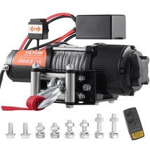 VEVOR Electric Winch, 12V 4500 lb Load Capacity Steel Rope Winch, IP55 1... - $190.53