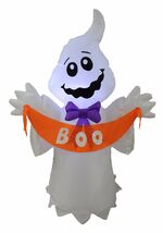 4 Foot Tall Halloween Inflatable Ghost BOO Banner Blowup Yard Party Deco... - $27.86 CAD