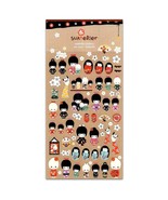 CUTE KOKESHI DOLL STICKERS Kimono Kawaii Sticker Sheet Craft Scrapbook S... - £3.17 GBP
