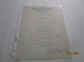 New York Coal Co Columbus Ohio Ja Seagarden Sgn Letter May 13 1912 - $65.00