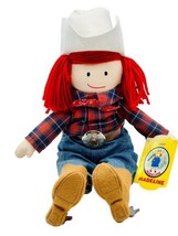 Eden Madeline Cowgirl Plush Doll White Hat Boots Vintage Stuffed Toy 17 inch - $16.82