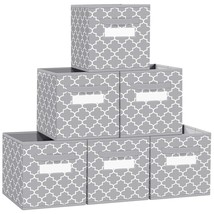 Fabtotes Storage Bins 6 Pack Collapsible Storage Cubes, 11&quot;X10.5&quot;X10.5&quot; Large To - £31.96 GBP