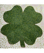 Shamrock Shaped Beaded Placemats St Patrick&#39;s Day Green &amp; White New 15” ... - £23.76 GBP