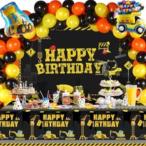 58 Pieces Construction Birthday Party Supplies Include Excavator Bulldozer Foil  - £22.19 GBP
