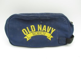 Vtg 2003 Old Navy Toiletries Bag with Zipper &amp; Handle Navy Blue with Yel... - $71.15 MXN