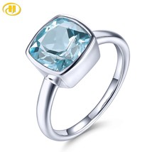 Natural Sky Blue Topaz Sterling Silver Rings 2.7 Carats Genuine Topaz Simple Cla - £52.03 GBP