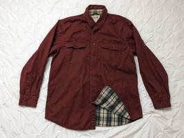 LL Bean Hurricane Flannel Lined Canvas Shacket Button Shirt Men&#39;s Large ... - £27.12 GBP