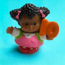 Fisher Price Girl in Pink Dress Holding 10, Little People Time To Learn ... - $6.92