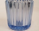 Indiana Glass Vintage Cornflower Blue Ribbed Pressed Glass Votive Candle... - $9.28
