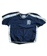 MLB Vintage Detroit Tigers Majestic Pullover Baseball Jacket Blue Mens M - £29.40 GBP